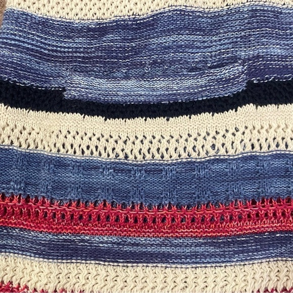 J.Jill, Red White and Blue, Linen Blend, Button Front Duster/Cardigan. Size SP - Picture 8 of 11